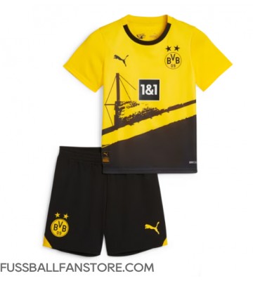 Borussia Dortmund Replik Heimtrikot Kinder 2023-24 Kurzarm (+ Kurze Hosen)